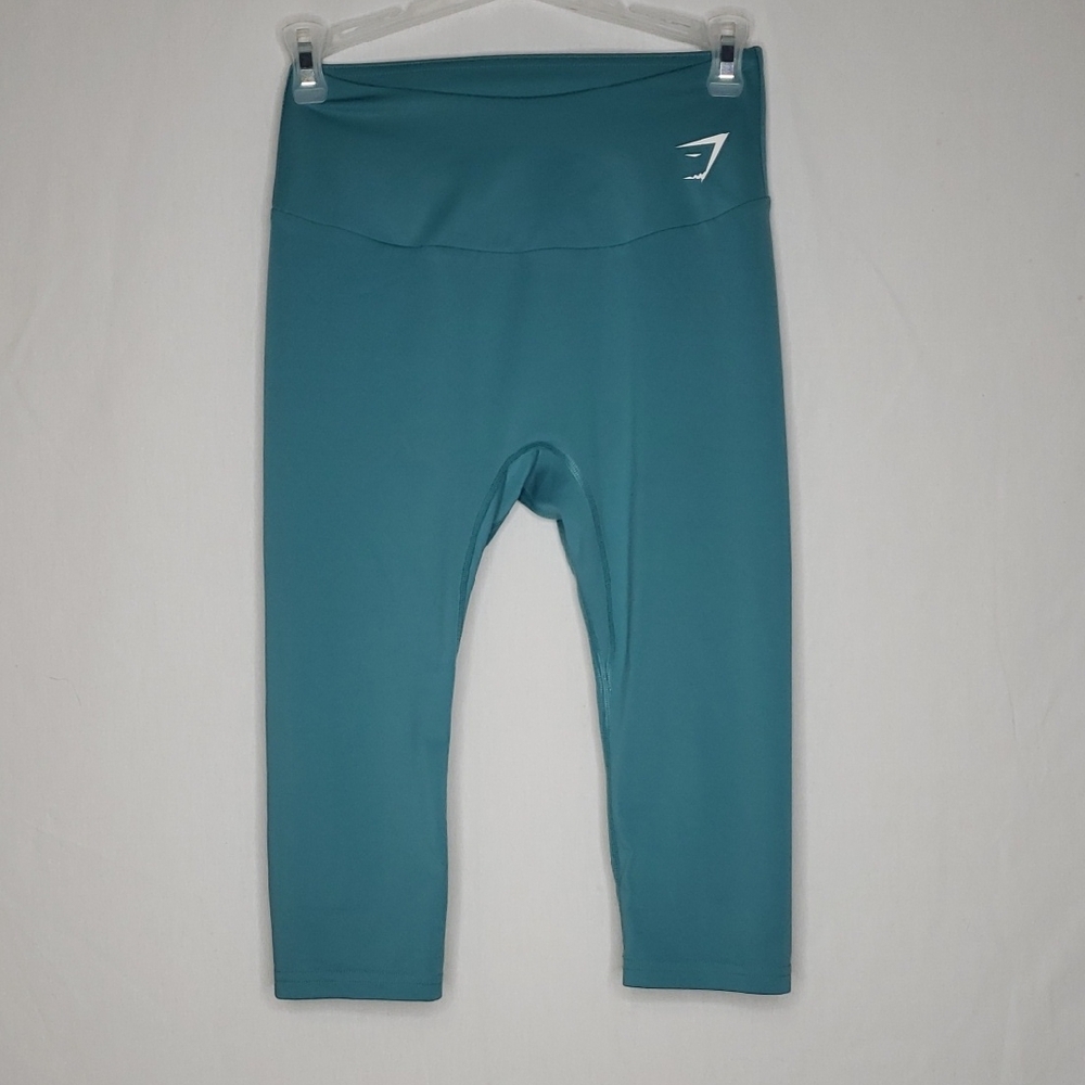Gymshark Womens Training Crop Leggings Stretch Size M Yoga Fitness Gym Logo - Picture 2 of 12